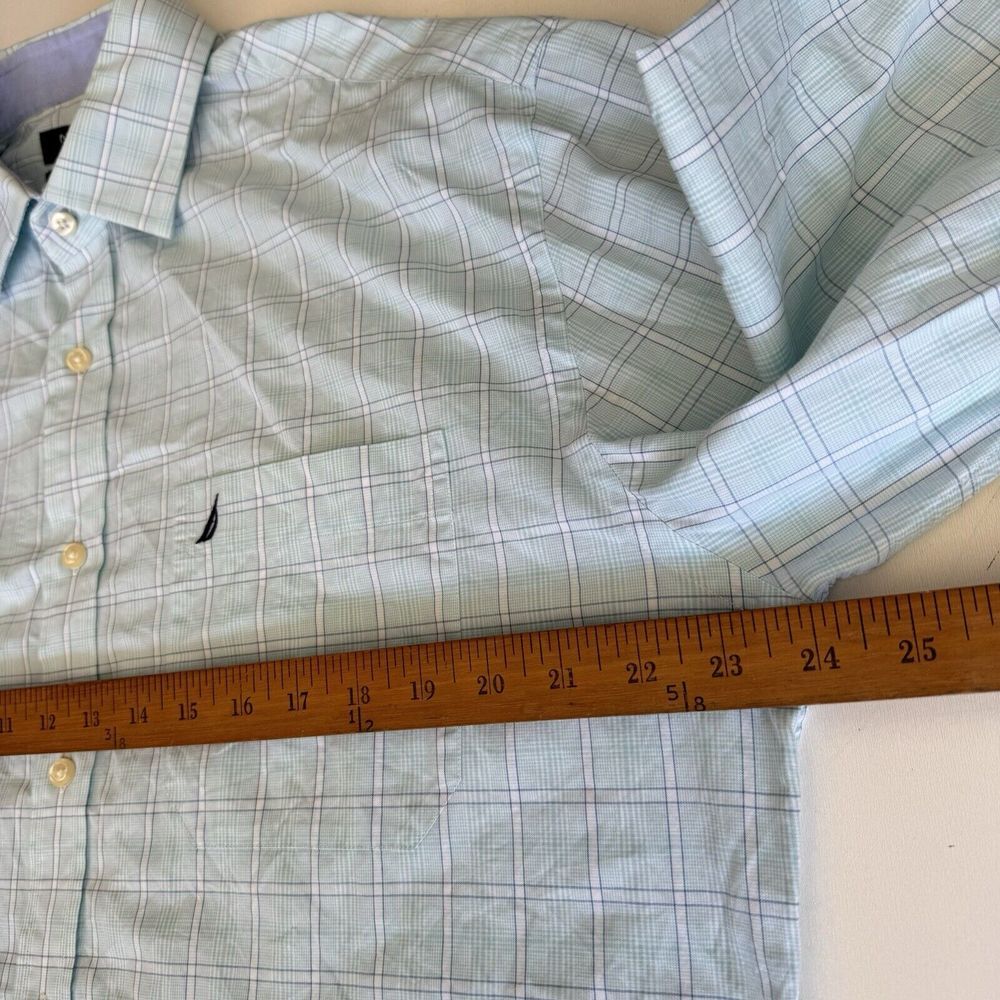 Nautica Shirt Mens Size 16 32/33 Plaid Classic Fit Button Up Long Sleeve 2013 - Picture 4 of 6